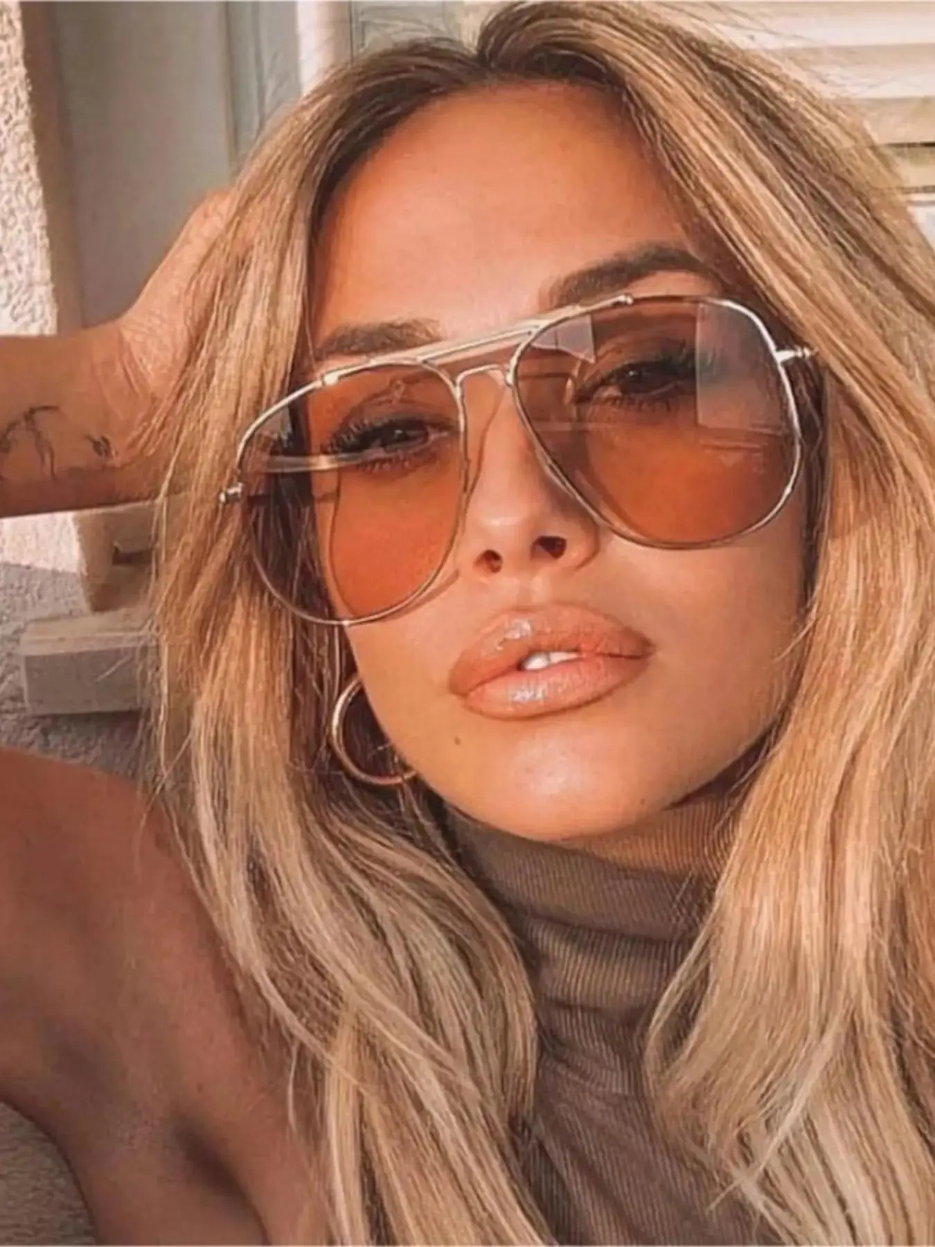 Vintage Fashionable All-match Tinted Lens Aviator Sunglasses for Everyday Use, 1 Pair Retro Outdoor Sports Sunglasses, Modern Fashion Sunglasses for Men and Women