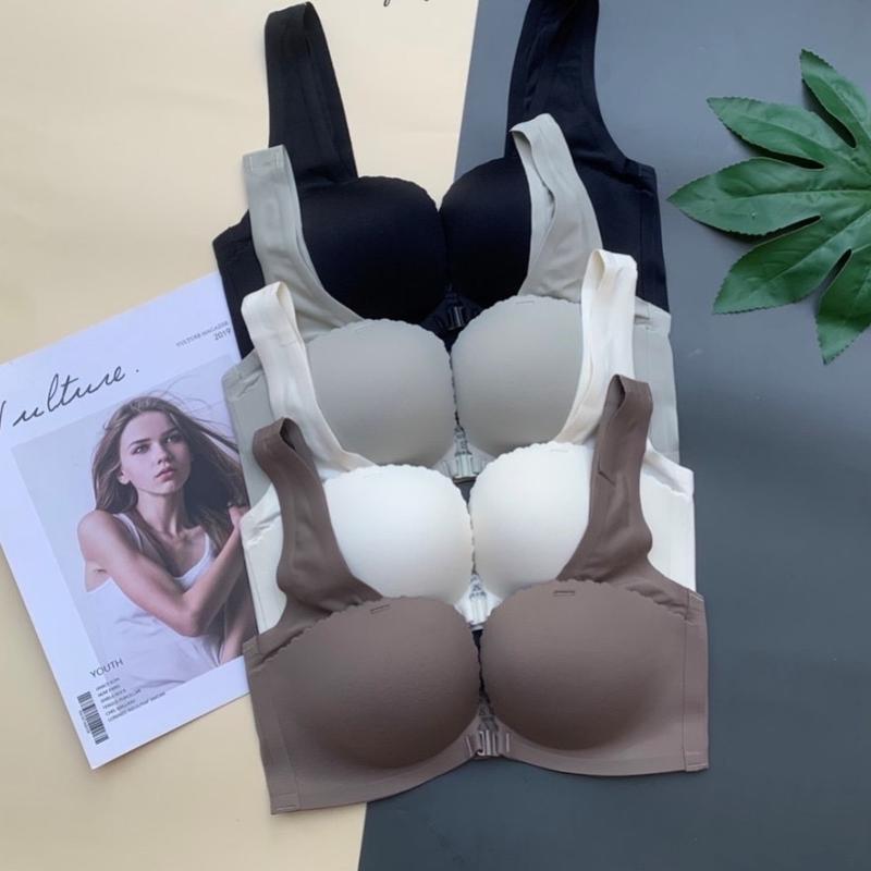[A314][LÙI SIZE] Áo lót bra không khuy sắt, áo lót nữ cài trước chất su đúc không đường may, áo lót su đúc phối ren che mỡ lưng kiểu dáng HQ Women