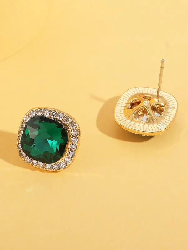 Square Shaped Decorated Earrings, Fashionable Jewelry for Women, Trendy All-match & Exquisite Jewelry for Birthday Gift 2