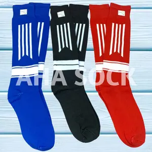 3 Pasang Kaos Kaki Futsal Panjang Selutut Remaja Dewasa | Kaos kaki Bola  Nyaman Pria  Sports Socks kaos kaki kuning garis garis bola