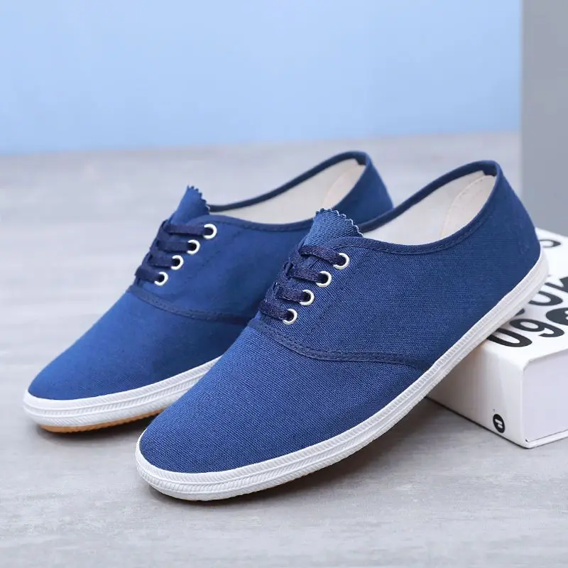 Giày vải unisex, giày thể thao Xanh Biển , thể dục dụng cụ, biểu diễn, nhà máy dược phẩm, công việc, đế mềm, không trượt, vải trắng