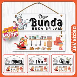 DecorArt 30x20 Cm - 2 Susun Hiasan Pajangan Dinding Gantungan  Tali Rumah Tema Cooking Masak Motif DAPUR