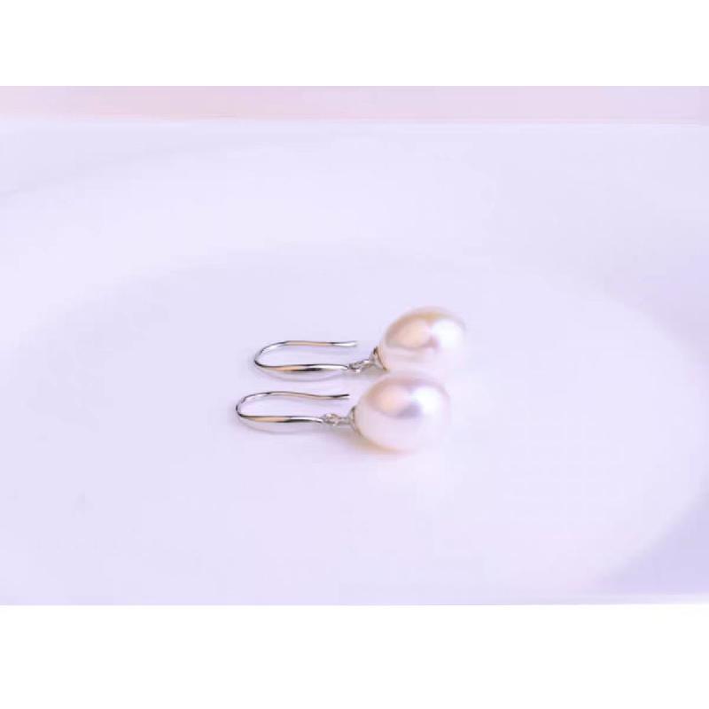 S925 Sterling Silver Freshwater Nuclear Pearl 8-9mm Hook Earrings Aurora Flawless High-end Sense Drop Earrings Jewelry Accessories 5
