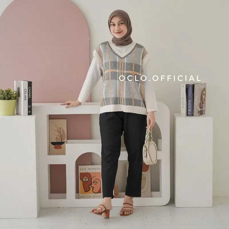 Oclo Saskina Vest | Rompi Vest Rajut Wanita Jumbo XXL 7