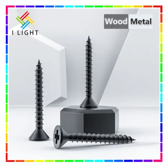 xinghe.Per Box(900Pcs) Food/Metal Black Screws Food/Metal 1'~3'inch flat head Gysum Screws