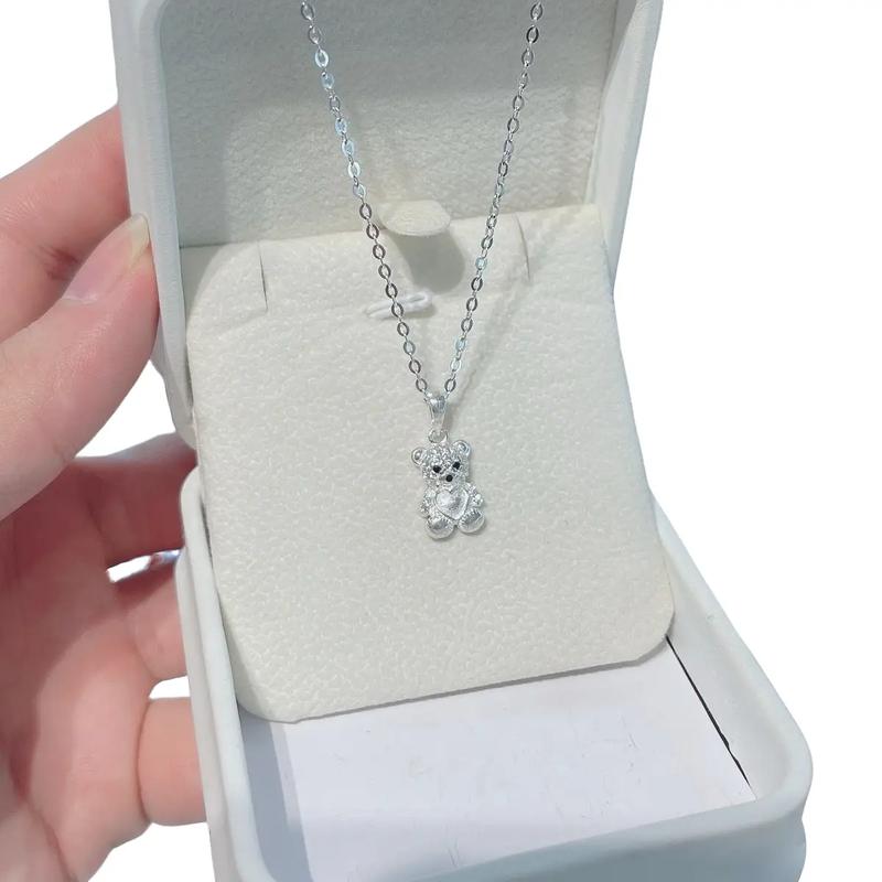 ((Tặng Nước Rửa Bạc )) Dây Chuyền Mặt gấu Bạc Ta, thiết Kế trẻ trung Dành Cho Nữ- LKJ02 0
