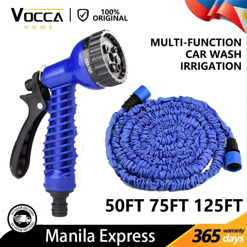 【Free Shipping】Water Pipe Expandable Magic Hose Flexible Water Hose with Spray Gun Watering Car Wash High-Pressure 50FT 75FT 125FT Garden Hose Home Plastic Hoses Pipe Convenient Storage