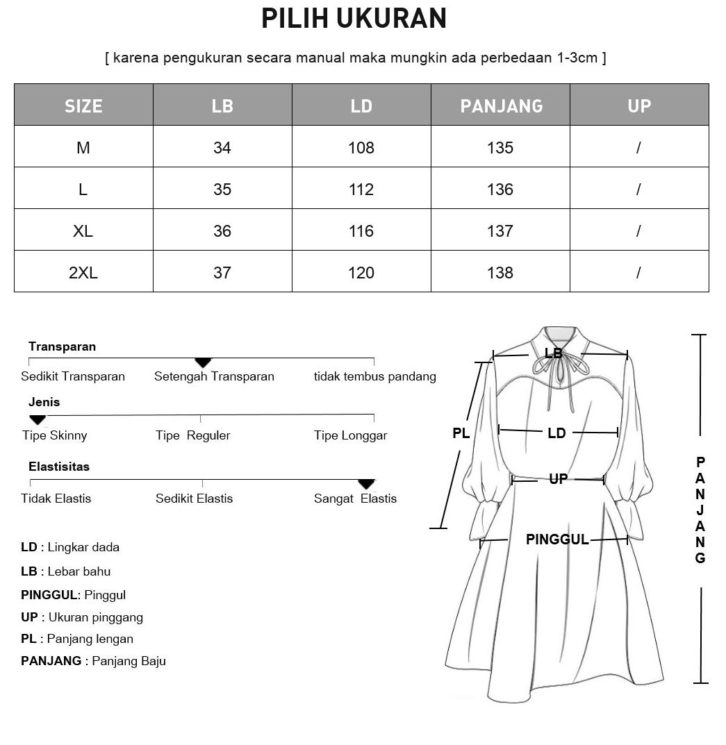 Asaya Gaun elegan dengan motif posisi mode lengan panjang