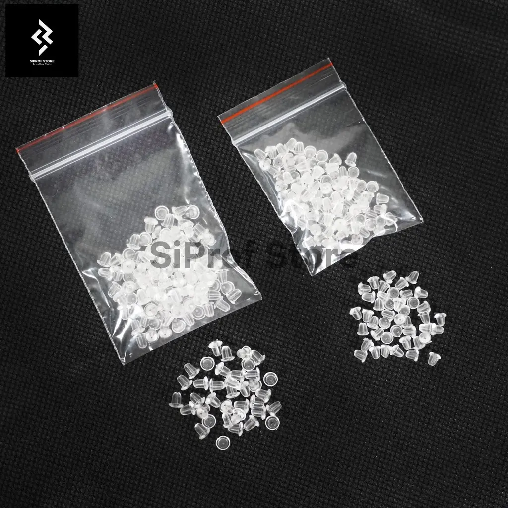 100pcs Penutup Anting / Pompok / Penahan Giwang Karet Tusukan Aksesoris Murah, Laris dan Banyak Earrings