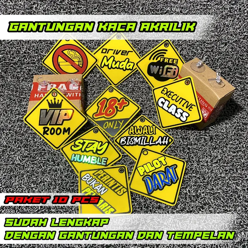 GANTUNGAN KACA AKRILIK VARIASI KACA 10 PCS 0