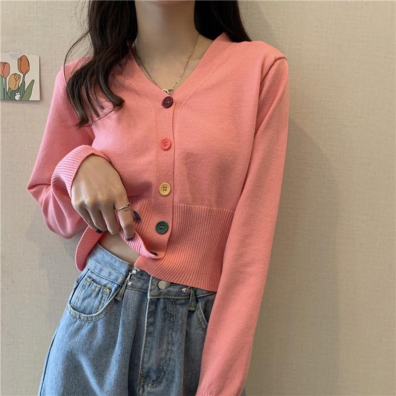 Product Introduction of Áo Thun Dài Tay Cho Nữ, Áo Ngắn Cạp Cao, Cổ Chữ V, Sang Trọng, Hàng Dệt Kim, Mùa Xuân Và Mùa Thu Top 7