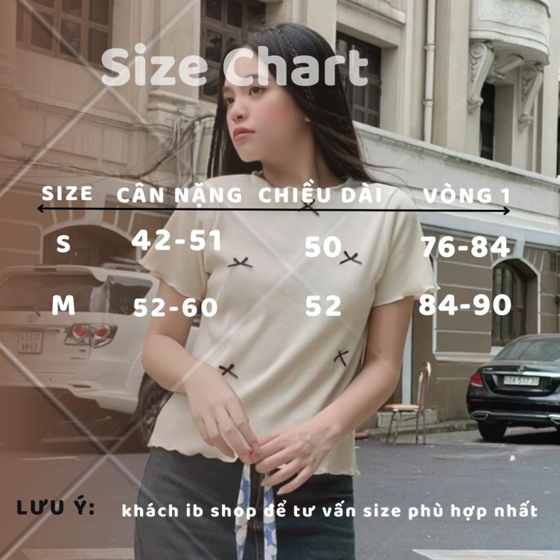 Product Introduction of Áo thun nữ baby tee đính nơ sang chảnh hottrend 2024 new best seller vải thun tăm co dãn bốn chiều dày dặn. Top 0