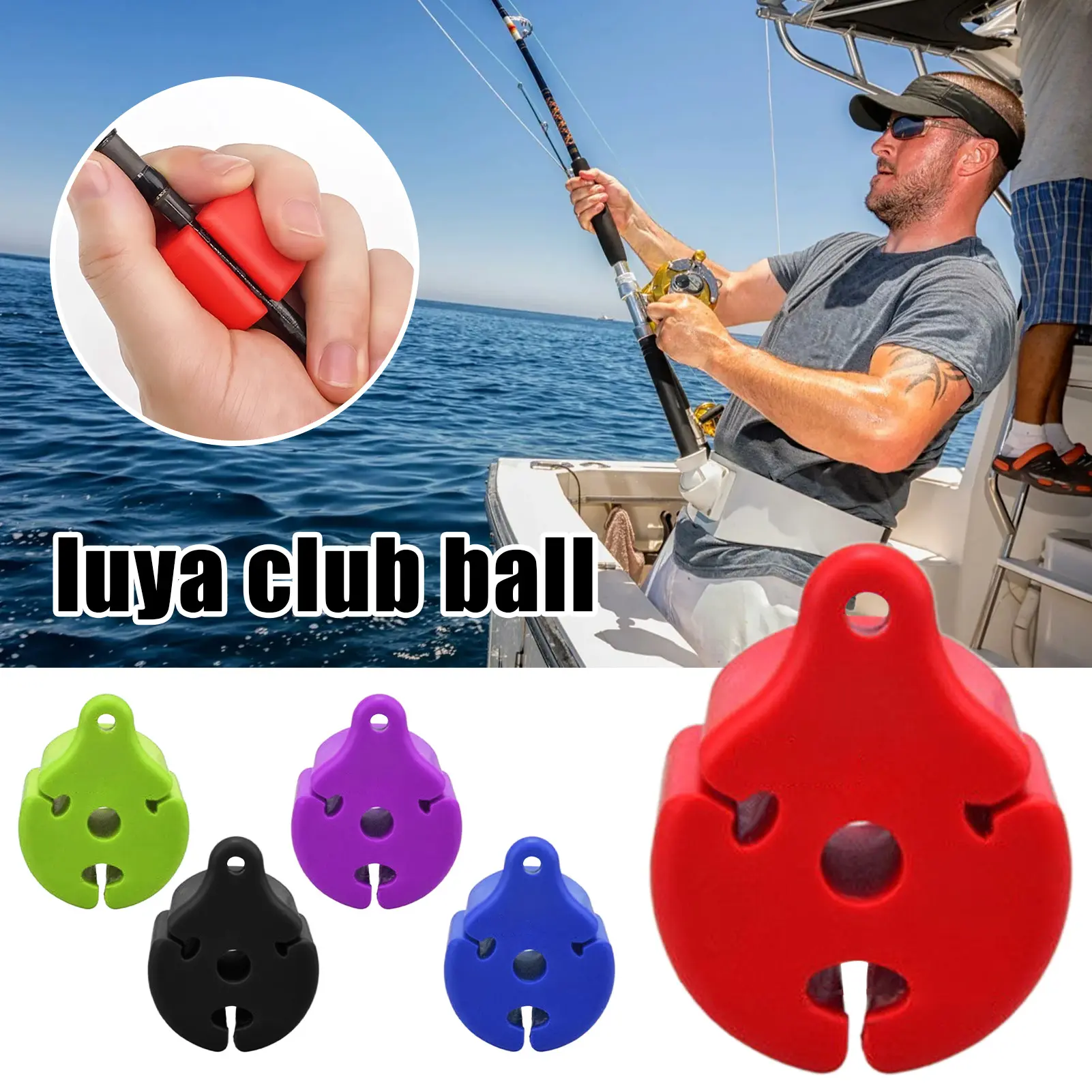 2Pcs Fishing Rod Silicone Fixed Ball 2/6/11MM Holes Reusable Fishing Pole Clip Strap Holder Fixing Tools Fly Fishing Accessories