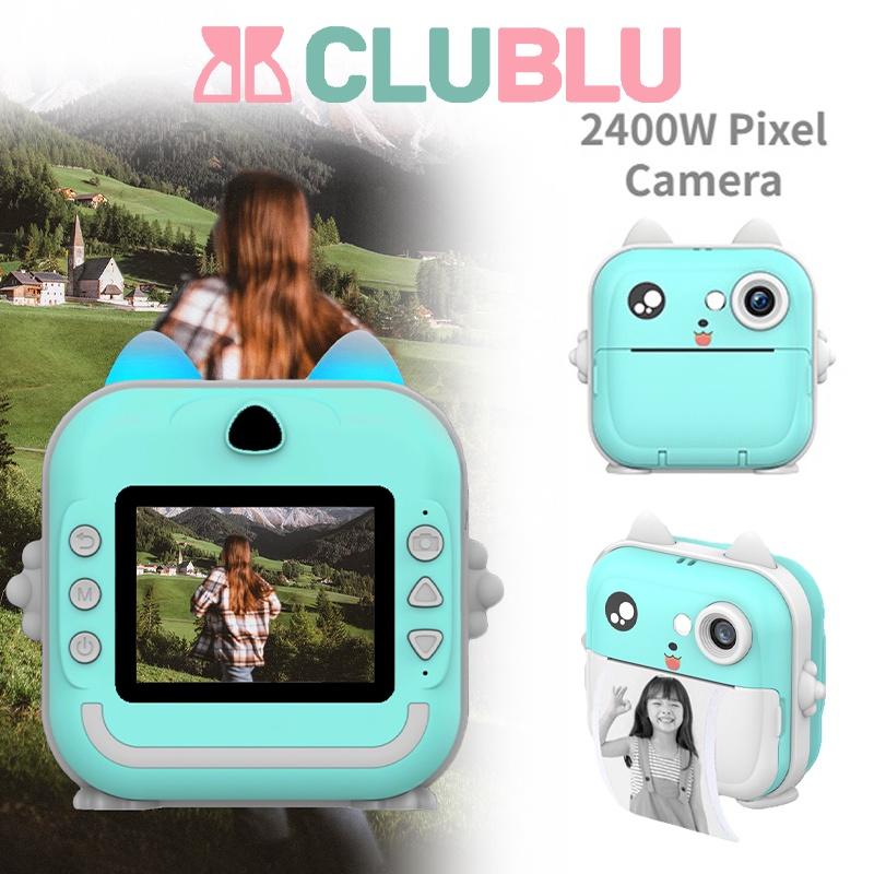 Máy Ảnh Mini in Nhiệt CLUBLU Chụp Lấy Liền Kỹ Thuật Số Số Siêu Cute Camera 2400W Pixels 720P Với Ba Cuộn Giấy Nhiệt