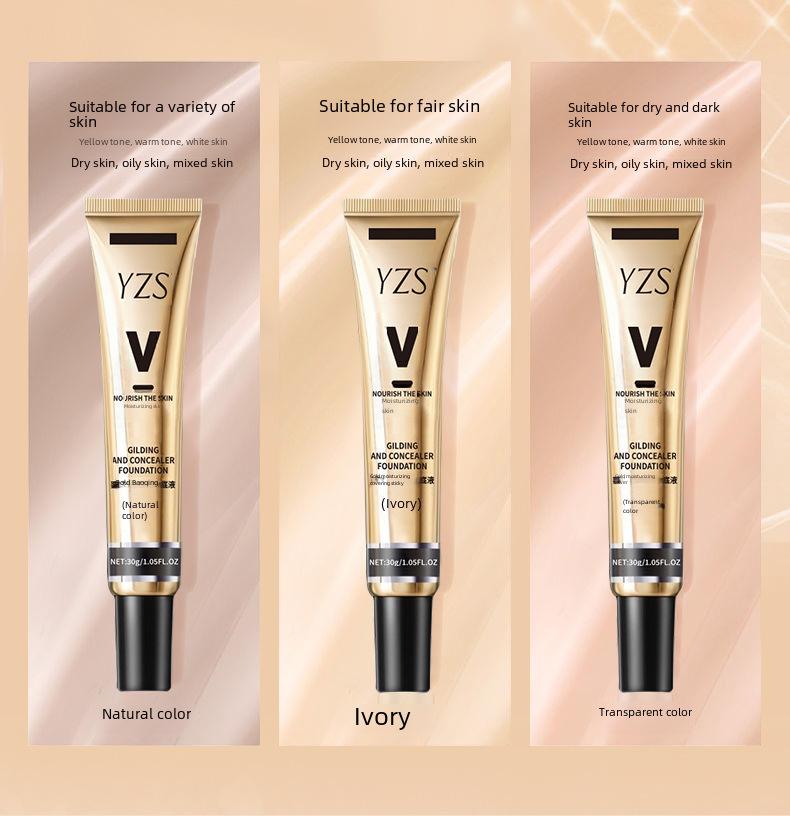 Product Introduction of YZSGold plated moisturizing concealer liquid foundation 8