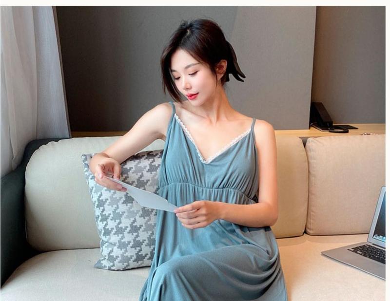 Product Introduction of Váy Ngủ Dây Đeo Dài Ngoại Cỡ Váy Ngủ Mùa Hè Mỏng, Cỡ Lớn (150kg), Trang Trí Ren, Đồ Mặc Ở Nhà Có Thể Đeo Được, Dành Cho Nữ, Năm 2025, 6520 Yêu Thích 6