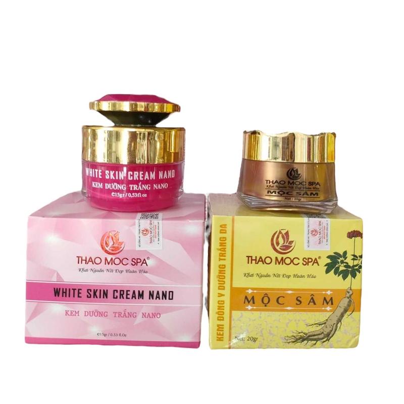 Thảo mộc spa .combo 2kem dưỡng da mộc sâm 20gr kem Nano 15gr hỗ trợ sáng da điều màu da Tất cả các loại da Kem dưỡng da