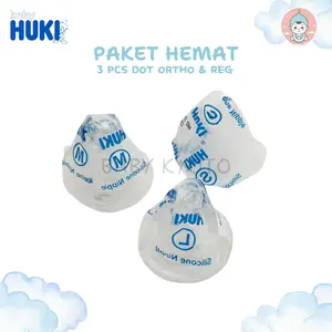 BK 3 Pcs Huki Baby Nipple Silicone Karet Orthodontic Paket Dot Gepeng Bayi Newborn