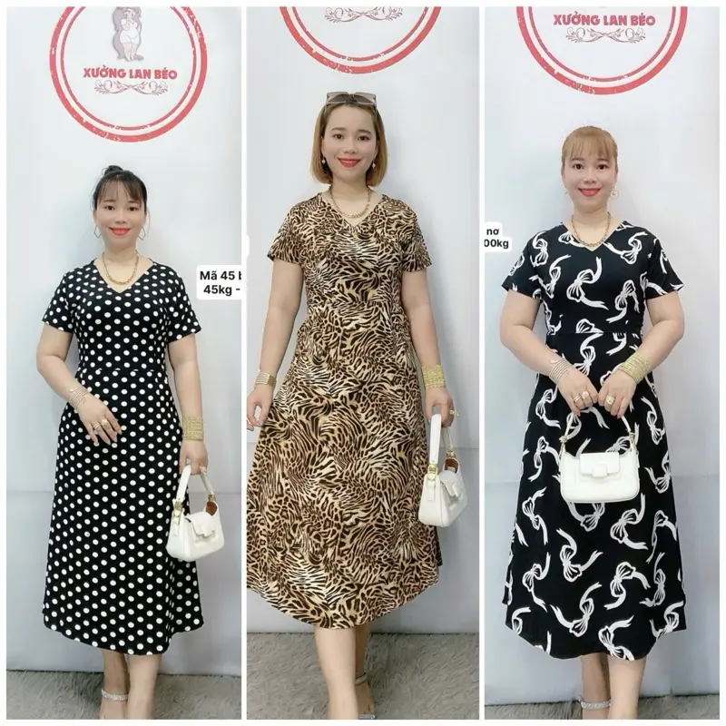 Mã 45 .Đầm bông thiết kế cổ tròn tay ngắn Mã 45 có 2 túi - Chất vải thun tơ Hàn Quốc co giãn 4 chiều không nhăn không nhàu không xù lông - Nữ - Women váy  trang đầm  pha