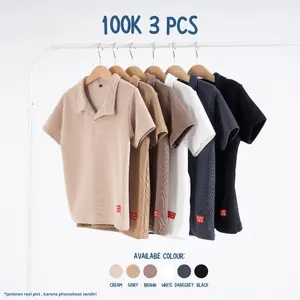 100K 3 Pcs | Kaos Polo Anak Laki-laki Bahan Knit Premium Baju T Shirt Kerah Wangki Cowok Cewek Perempuan  - ALASKA Fashion