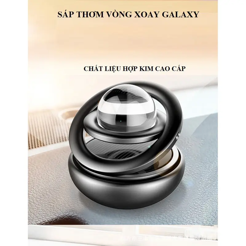 Vòng xoay vô cực - Sáp thơm Galaxy kim loại gắn tablo tự quay bằng năng lượng mặt trời Nội Thất 1