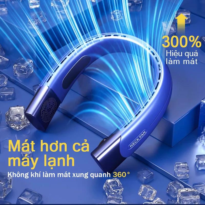 KOOLHIVE Quạt đeo cổ 360° ống dẫn khí im lặng hiệu ứng làm mát nhanh chóng 5 mức độ gió êm ái 300% hiệu quả làm mát thời lượng pin 4-6 giờ chống nước và mồ hôi sạc USB tiện lợi