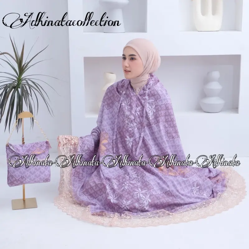SEO ADHINATASHOP-mukena dewasa 2in1 printing shiren cocok han taran /Autumn Orange Muslim Renda mukenamurah cantik anggun 6