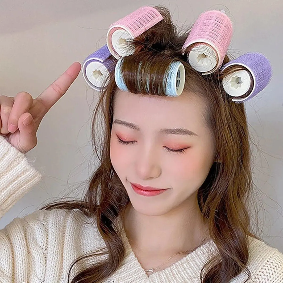 1 Lô Uốn Tóc Mái Bay, Lô Cuốn Tóc Hàn Quốc Xoăn Size bé Tự Dính M86