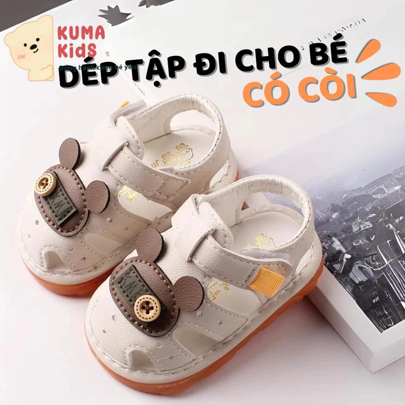 Dép tập đi cho bé trai gái có kèn giày tập đi Kuma Kids GTD02