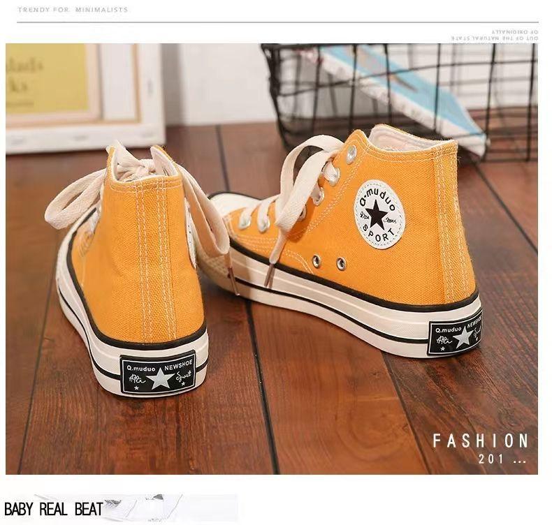 Product Introduction of Canvas Shoes Men's High-Top 2023 Korean Style Street Shooting Ins Student Fashionable Shoes 1970S Versatile Shoes Retro Hong Kong Style Board Shoes 8