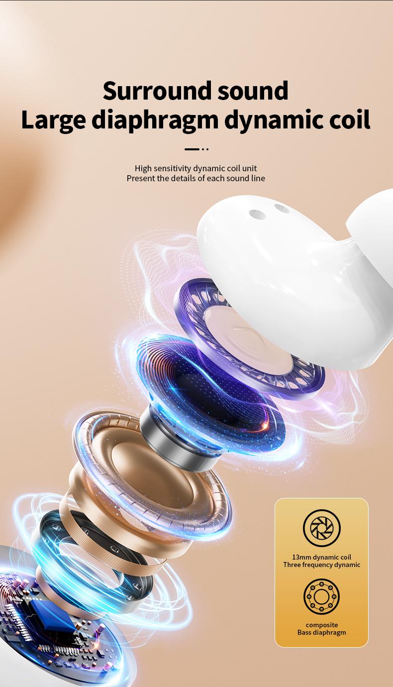 Product Introduction of For JBL S11 MP3 Player with wireless headphones,Full In Touch Screen Earphone Noise Cancelling InEar ENC Mic Earbuds 9