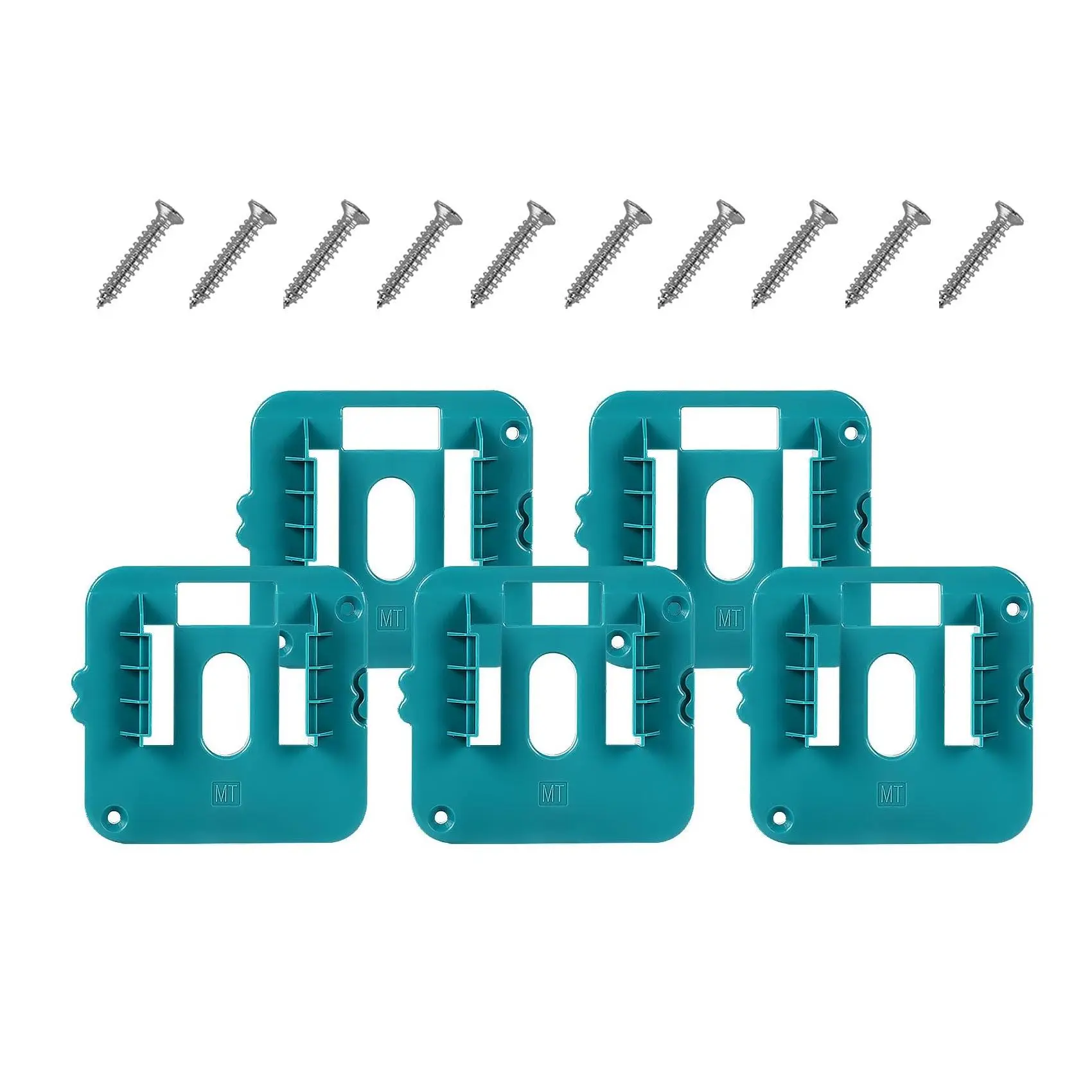 Battery Holder for Makita 18V Battery Mounts, Compact Battery Holder with 10pcs Screws for Makita Tools, Durable Tool Organizers for BL1860 BL1850 BL1840 BL1830, Hardware