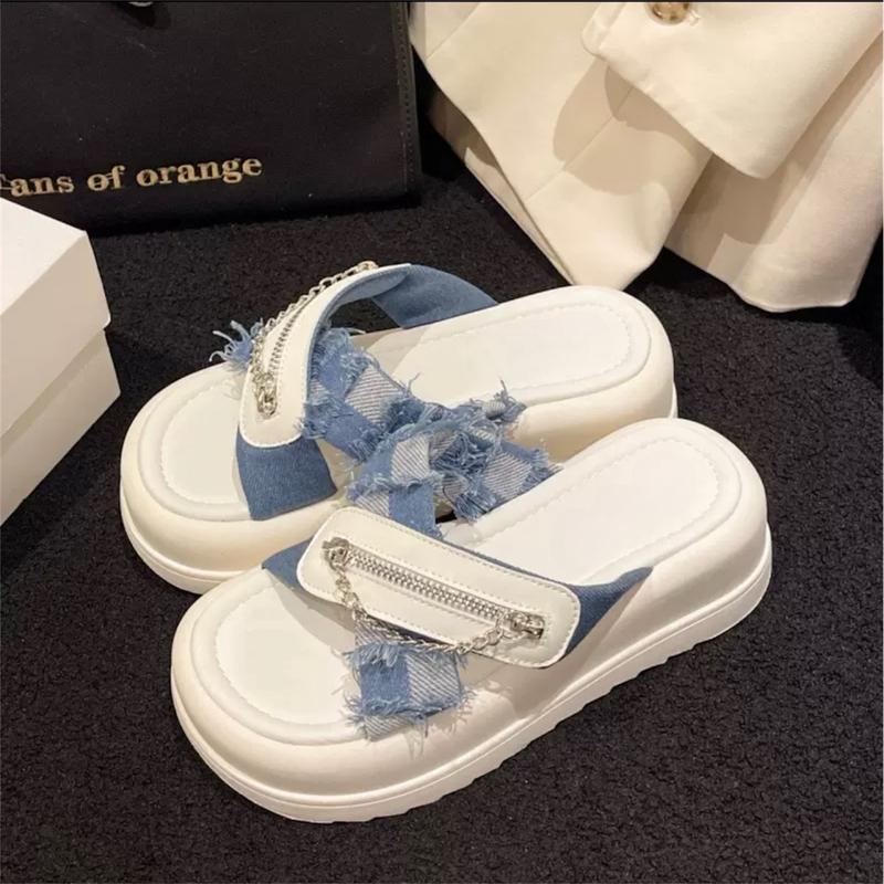 Vyshoesshop Dép nữ quai Rin tua rua gắn có Khoá Bắt Chéo hottrek Kiểu Dáng Hàng Quốc VYSH-DNT thích hợp mang đi chơi đi du lịch đi tiệt M421- lấy chuẩn size Women GiàY Nhung - DéP Cao Su Hoa dép xuồng 3 phân