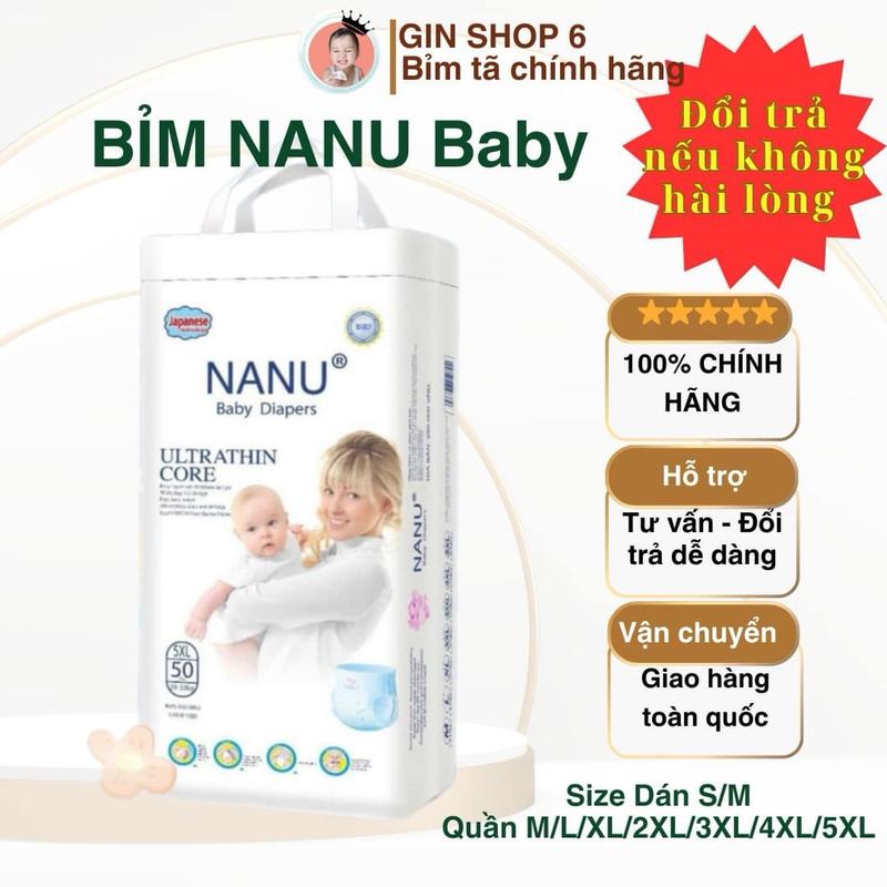 Bỉm Quần Tả Dán NANU xuất nhật (3kg-33kg) S50/M50/L50/XL50/2XL50/3XL50/4XL50/5XL50   BỈM DÁN NANU bim chobe