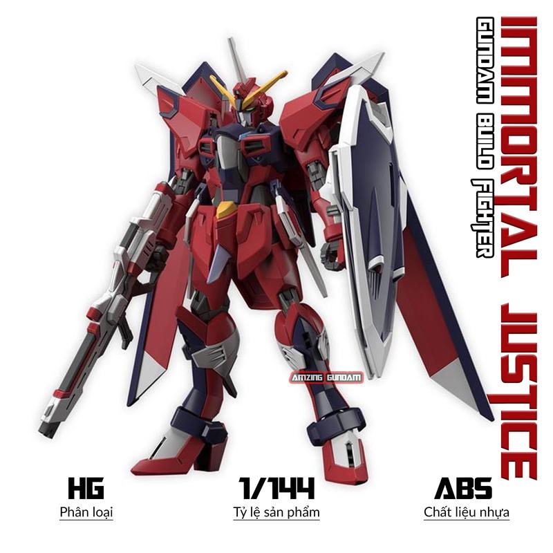 Mô hình HG Immortal Justice, 1/144 Gundam, Đồ chơi nhựa, Xếp hình thông minh
