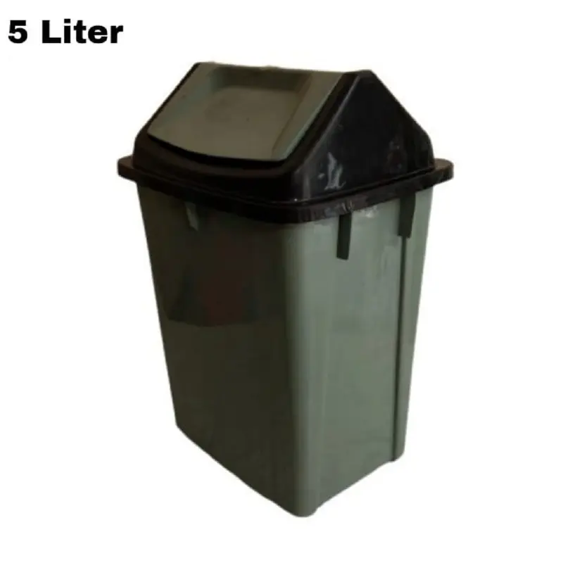 Tempat Sampah Portable Model Persegi Ukuran Medium 5 Liter Plastik Abu Mobil Tong 2