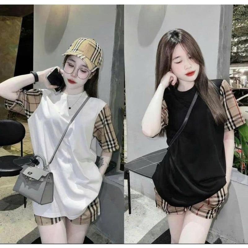 Product Introduction of Bộ quần áo cộc b,..,.b,.,.,r kẻ caro nam nữ dễ phối đồ co dãn 4 chiều chất dảy cottonn khô hotrendd 2024 0