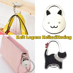 Hanger Bag Storage Holder Portable (Metal Elegan) - Gantungan Tas Handbag Mudah Alih Bentuk Bunny Cat