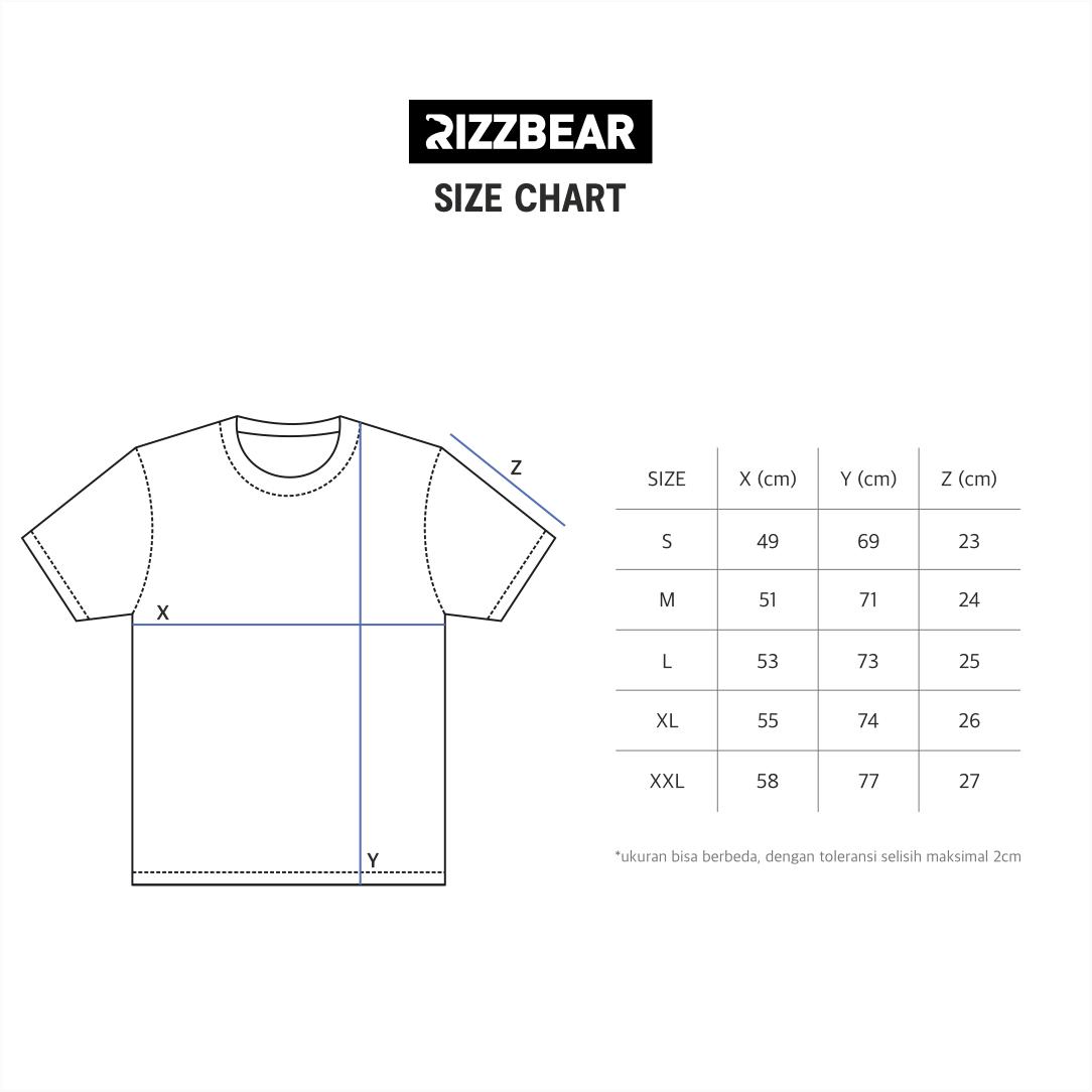 RIZZBEAR Kaos Hitam Cowok Original T-Shirt Black