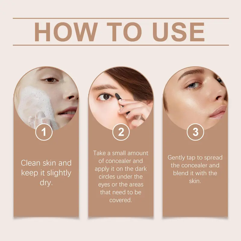 Long Lasting Concealer Set, 4 Counts/set Lightweight Concealer, Natural Concealer, Makeup Accessories, Cosmetic Product for Women & Girls, Foundation 4