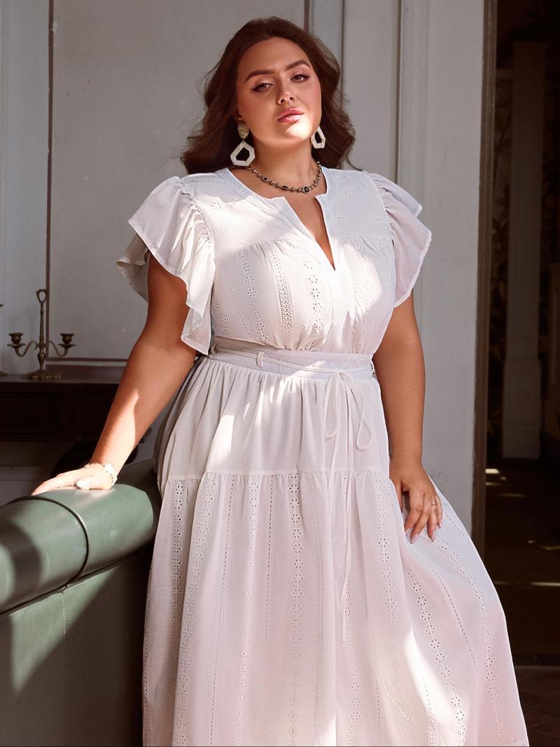 Product Introduction of 【Plus Size】Solid ColorDress, Plus Casual Dress for Summer, Women's Plus Clothes for Daily Wear 4