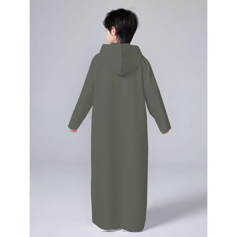 2025 Middle East Solid Color Boy Hooded Zip Shirt Robe Arab Muslim 4