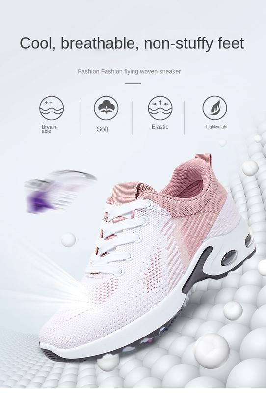 Product Introduction of New Running Shoes Ladies Breathable Sneakers Summer Light Mesh Air Cushion Women's Sports Shoes Outdoor Lace Up Training Shoes Comfortable walking shoes for foot protection 1