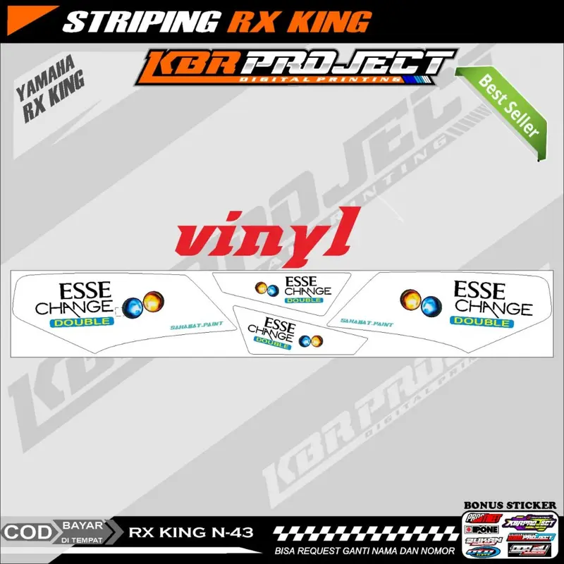 RX KING ESSE STIKER  STRIPING PREMIUM MOTOR KEREN LIS VARIASI YAMAHA N.43 HOLOGRAM TRANSPARAN COD Motorcycle 3