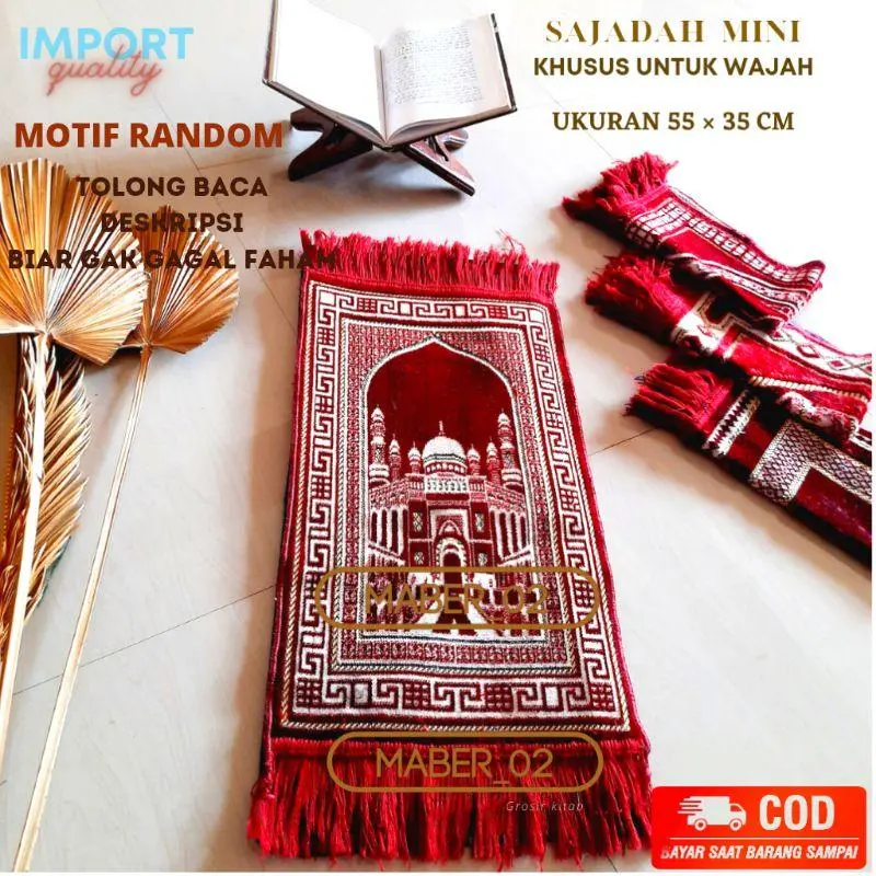 SAJADAH MINI / SAJADAH MUKA WAJAH / SAJADAH ANAK-ANAK SAJADAH TURKEY MINI - Ukuran 33x55cm