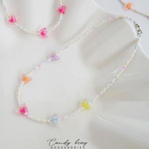 CandyBerry accessories สร้อยคอลูกปัด butterfly collection ลูกปัดญี่ปุ่นพรีเมี่ยมเงาสวย No.CN-020 สายสีพลาสเทล ยาว 38 ซม. พร้อมสร้อยต่อสำรอง 5 ซม. วัสดุโรเดียม ไม่ลอกไม่เป็นสนิม สำหรับแต่งตัวและเที่ยวทะเล