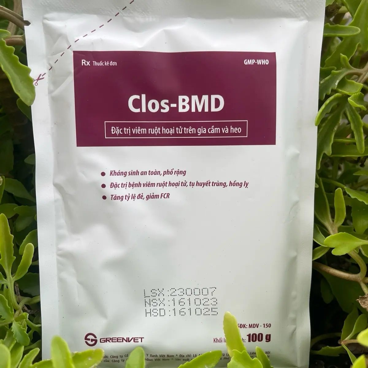 Gói bột Clos BMD 100gram - cho gia cầm, gia súc