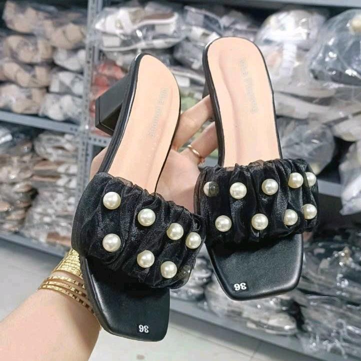Gót quai voan  cao 5 Phân mẫu bán chạy nhất shop em Mũi vuông thích hợp mọi trang phục (GN 01) DéP Nữ 1