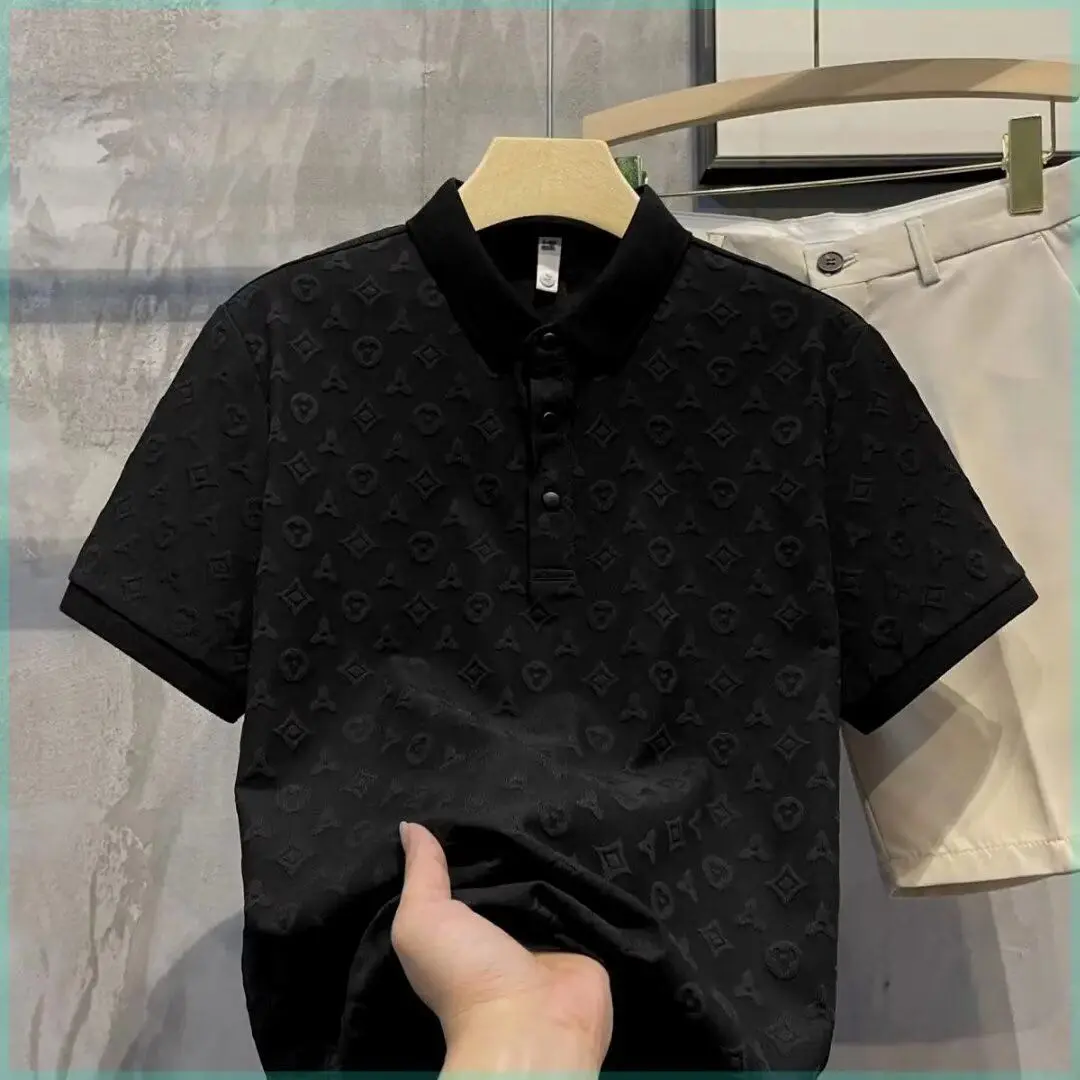 Áo Polo Thường Ngày Thời Trang Sang Trọng Giá Cả Phải Chăng, Chất Lượng Châu Âu, Vải Jacquard, Thoải Mái Và Thoáng Khí, Dành Cho Nam Giới, Thích Hợp Cho Mùa Hè, Phong Cách Trẻ Trung, Ve Áo Mỏng, Áo Thun ngắn Tay