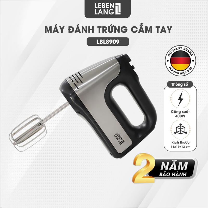 Máy Đánh Trứng Lebenlang LBL8908, trộn bột cầm tay 5 tốc độ, công suất lớn 400W, bảo hành 2 năm - hàng chính hãng